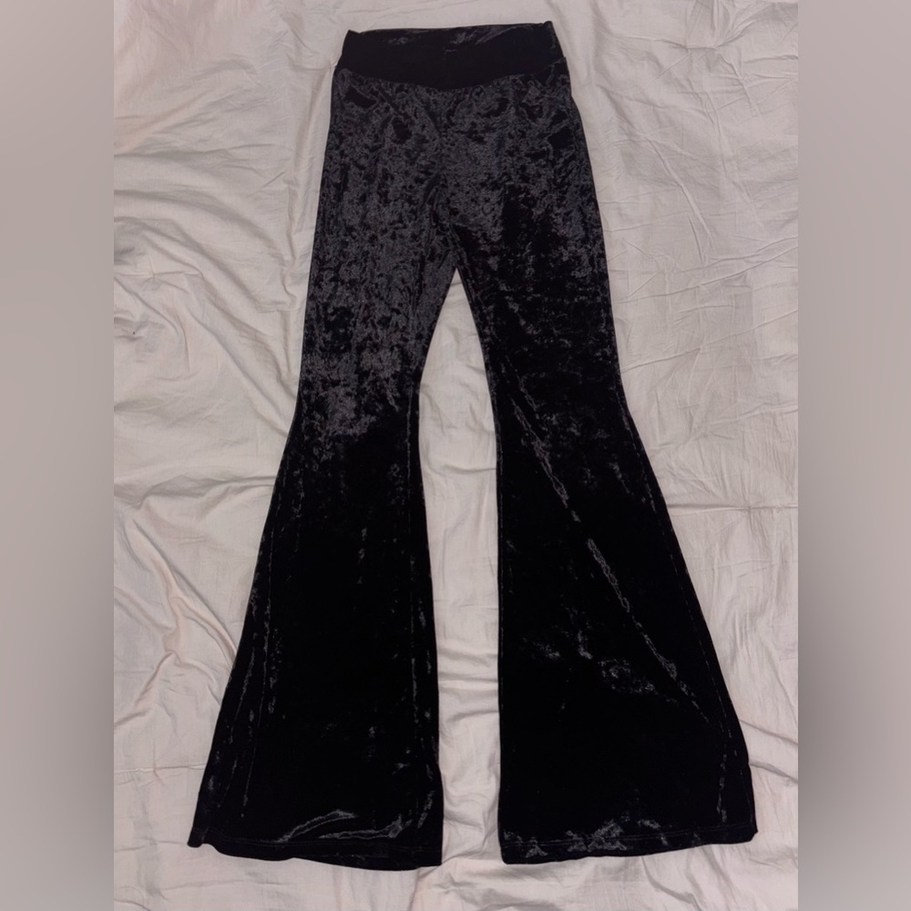 Suede flared pants
